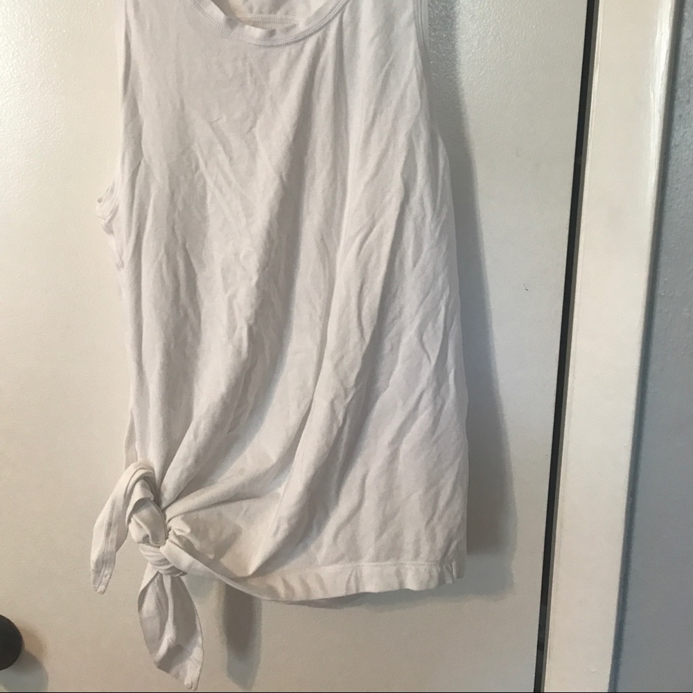 Lululemon white side tie shirt - size 6